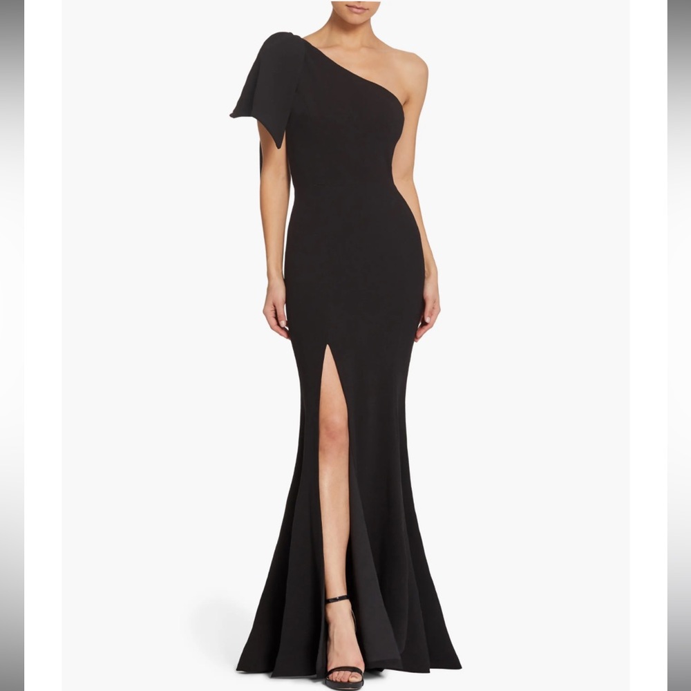 Dress the Population Black One-Shoulder Maxi Dress